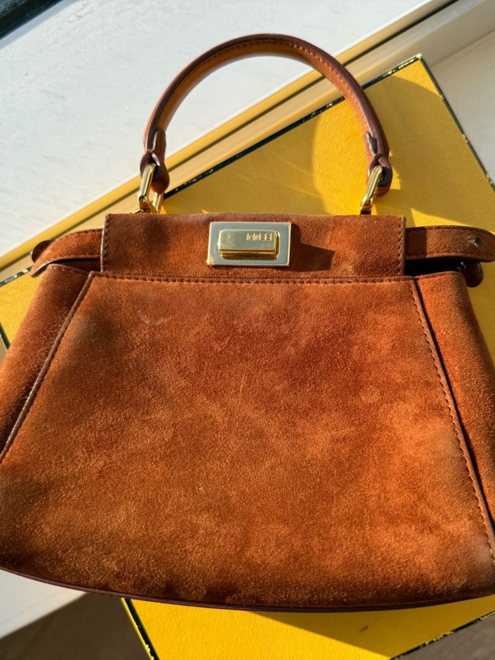 Authentic Fendi Peekaboo Suede Bag w Strap - Picture 11 of 11